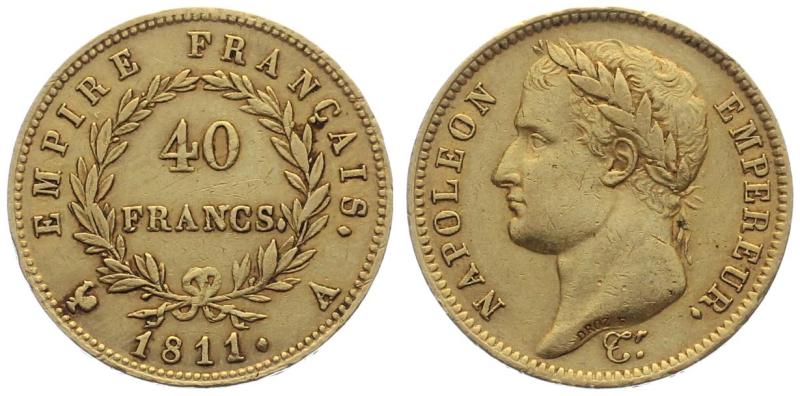 Frankreich 40 Francs 1811 A - Napoleon Empereur